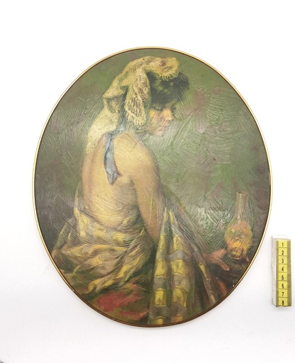 [OP04119] Cuadro ovalado con figura de mujer