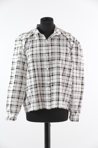[OP02874] Blusa cuadros blanco y negro