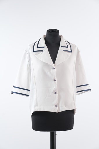 [OP02859] Blusa blanca marinera de crepe