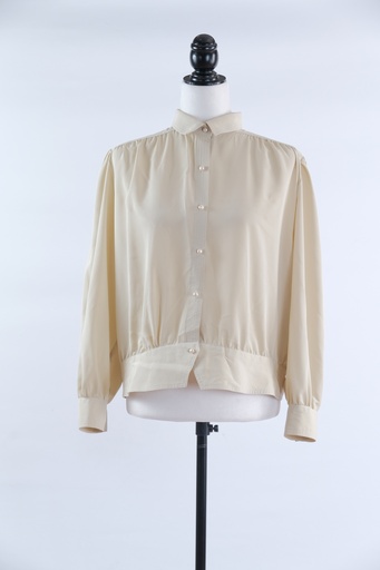 [OP02124] Blusa  antigua verde claro con frunces
