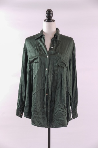 [OP02136] Blusa satén verde botella