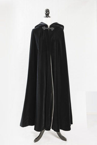 [OP04290] Capa larga con capucha tercipelo negro (D.Anna)