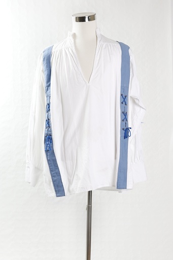 [OP04299] Camisa manga larga tapetas azul con cordones (Masetto)