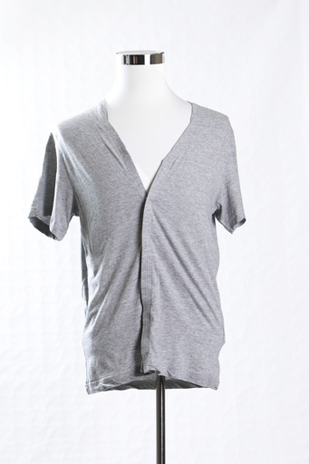 [OP04313] Camiseta gris manga corta con corchetes