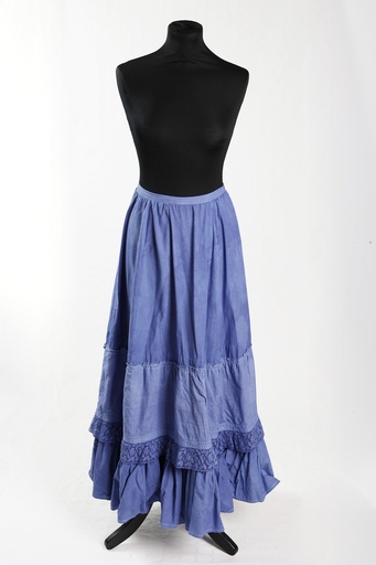 [OP04359] Falda larga azul volantes de algodón(Criadas D.Elvira) (copia)