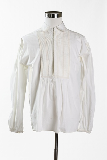 [OP04363] Camisa blanco con pechera tablas manga larga(Criados) (copia)