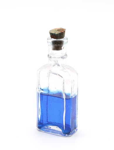 [OP04469] Frasco de cristal con liquido azul