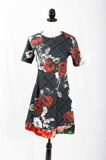 [OP04516] Vestido estampado floral manga corta