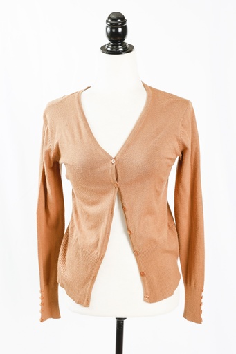[OP04560] Chaqueta punto fino marrón