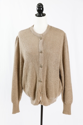 [OP04564] Chaqueta de lana marrón con botón dorado