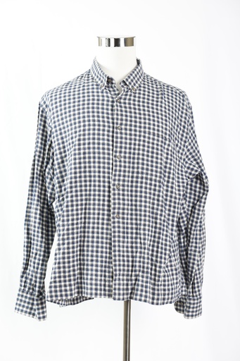 [OP04585] Camisa cuadros blanco y azul