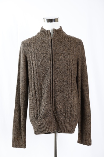 [OP04586] Chaqueta punto marrón cremallera