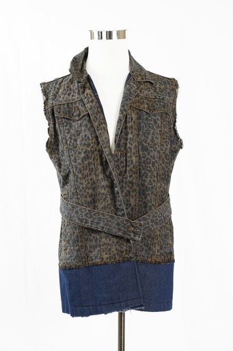 [OP04605] Chaleco vaquero estampado leopardo