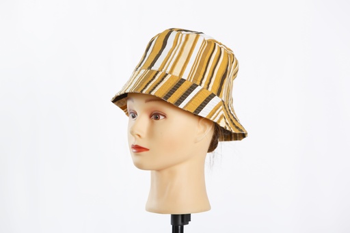 [OP04631] Bucket rayas amarillo, marrón y blanco