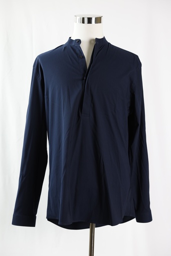 [OP04712] Camisa de vestir azul marino cuello Mao