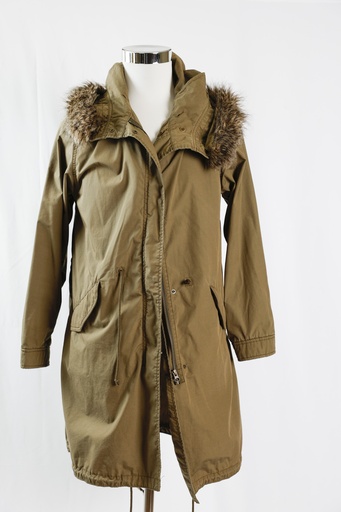 [OP04725] Trenca verde con capucha