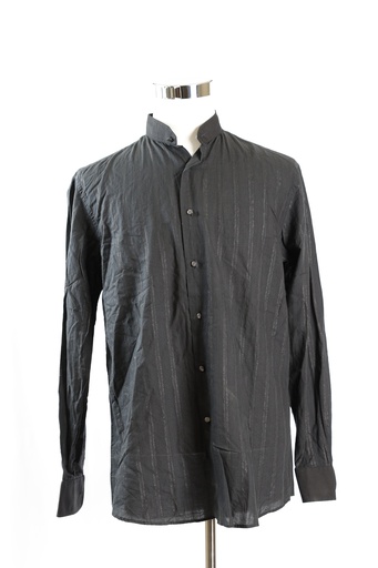 [OP04785] Camisa negra varillada brillante