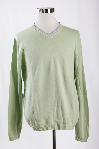 [OP04801] Jersey punto verde lima cuello pico