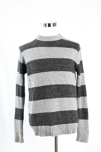 [OP04810] Jersey punto rayas gris y negro