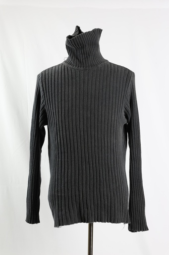 [OP04829] Jersey punto canalé azul marino desgastado cuello alto