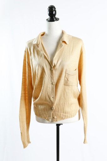 [OP04870] Chaqueta punto fino amarillo claro mujer