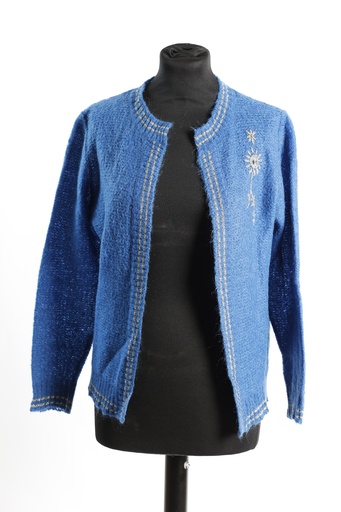 [OP04881] Chaqueta punto azul detalles dorado