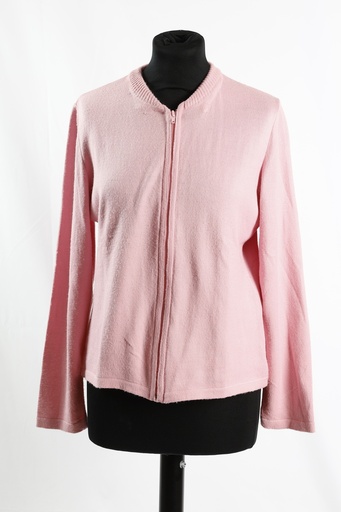 [OP04883] Chaqueta punto rosa cremallera mujer