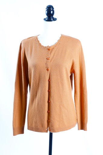 [OP04892] Chaqueta punto naranja manga larga