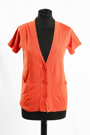 [OP04897] Chaqueta punto fino manga corta naranja