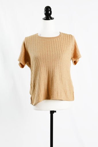 [OP04904] Camiseta punto canalé naranja manga corta