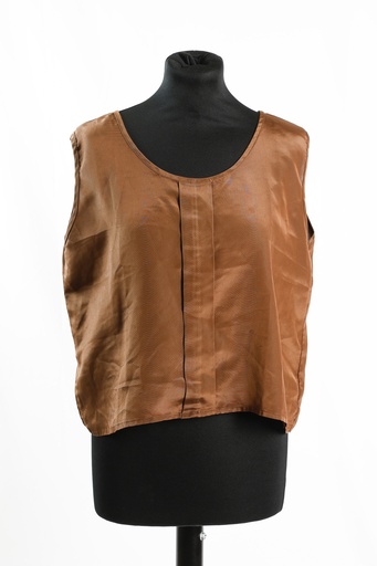 [OP04935] Blusa marrón tirante ancho con tablilla en pecho