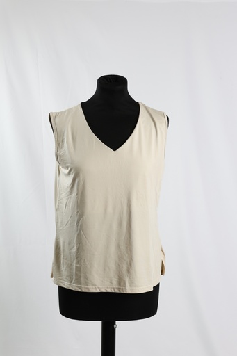 [OP04943] Blusa sin mangas cuello pico crudo elástico