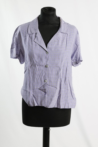 [OP04957] Camisa cuadro vichi azul manga corta