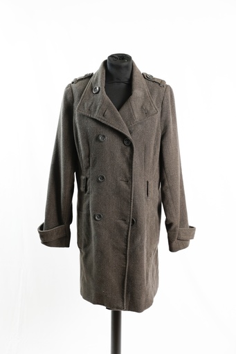[OP04979] Abrigo gris doble abotonadura