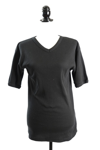 [OP04983] Camiseta manga corta canalé negro