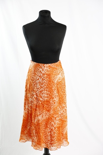 [OP05034] Falda gasa animal print naranja cintura elástica