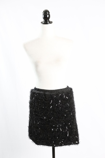 [OP05049] Falda negro punto lentejuela