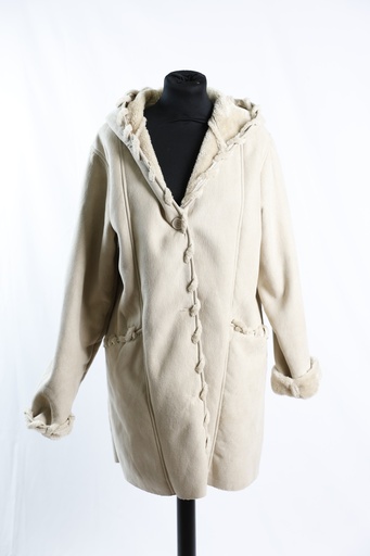 [OP05050] Abrigo de antelina camel con capucha