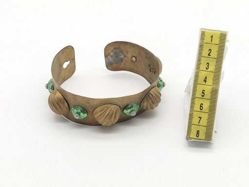 [OP01204] Brazalete de latón con pedrería
