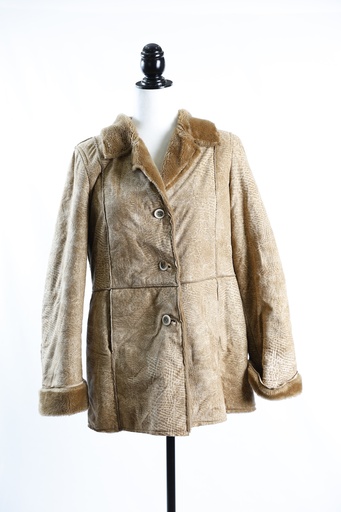 [OP05077] Chaqueta tipo pelliza antelina marrón