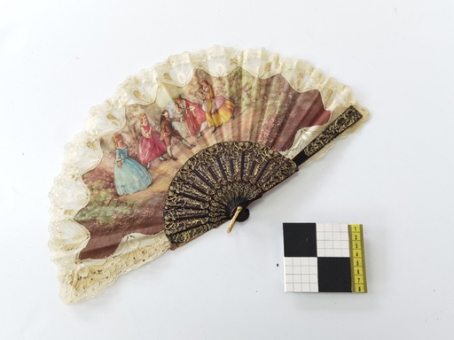 [OP01728] Abanico con puntilla y estampado