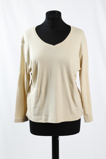 [OP05122] Camiseta escote pico manga larga camel