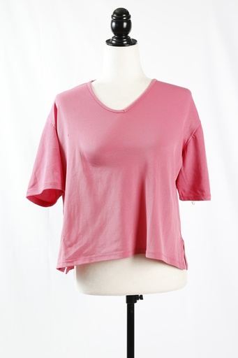 [OP05124] Camiseta manga corta cuello pico rosa