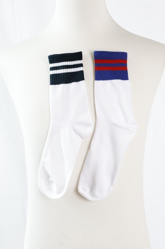 [OP05151] Calcetines blanco rayas colores