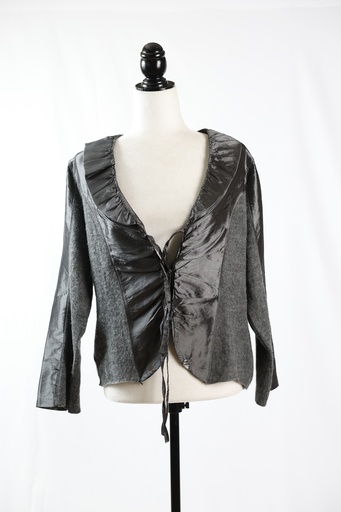[OP05206] Americana punto y tafeta gris