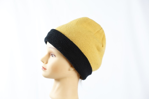 [OP05220] Gorro amarillo con ribete negro