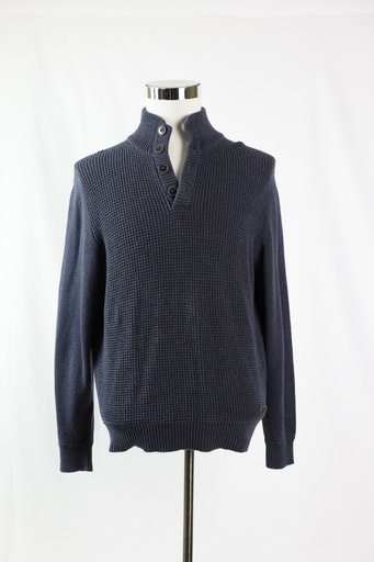 [OP05228] Jersey azul con botones en cuello