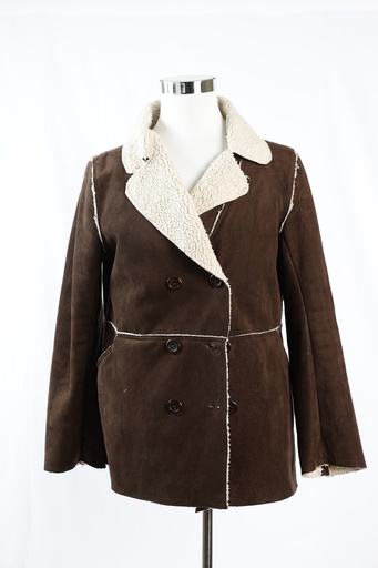 [OP05232] Chaquetón marrón forro borrego blanco