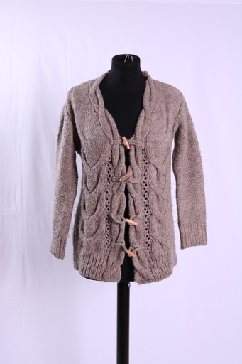 [OP05360] Chaqueta de punto gris con ochos