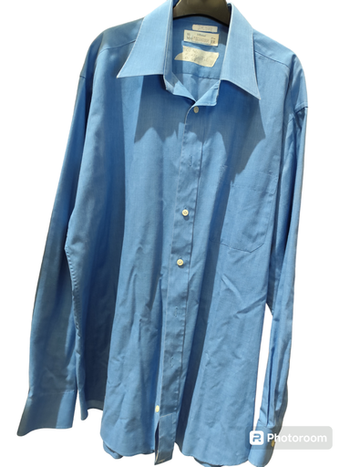 [OP03325] Camisa H azul bolsillo delantero